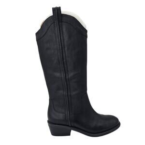 Arturo Chiang Black Pebbled Leather Western Boots Tall Riding Cowboy Women's 8M